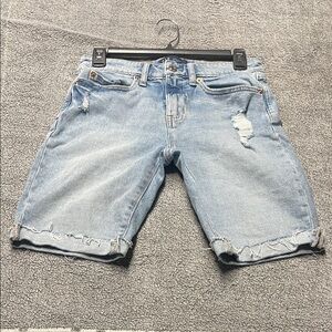 GAP Light Wash Distressed Denim Cutoff Shorts